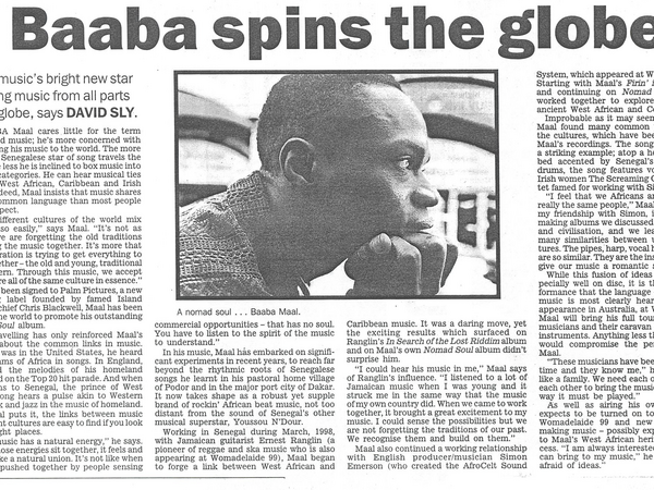 The Advertiser - Baaba spins the globe