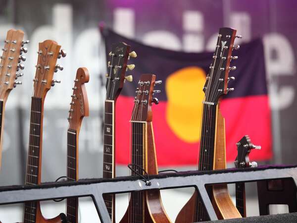 Xavier Rudd's guitars - Image Tony Lewis